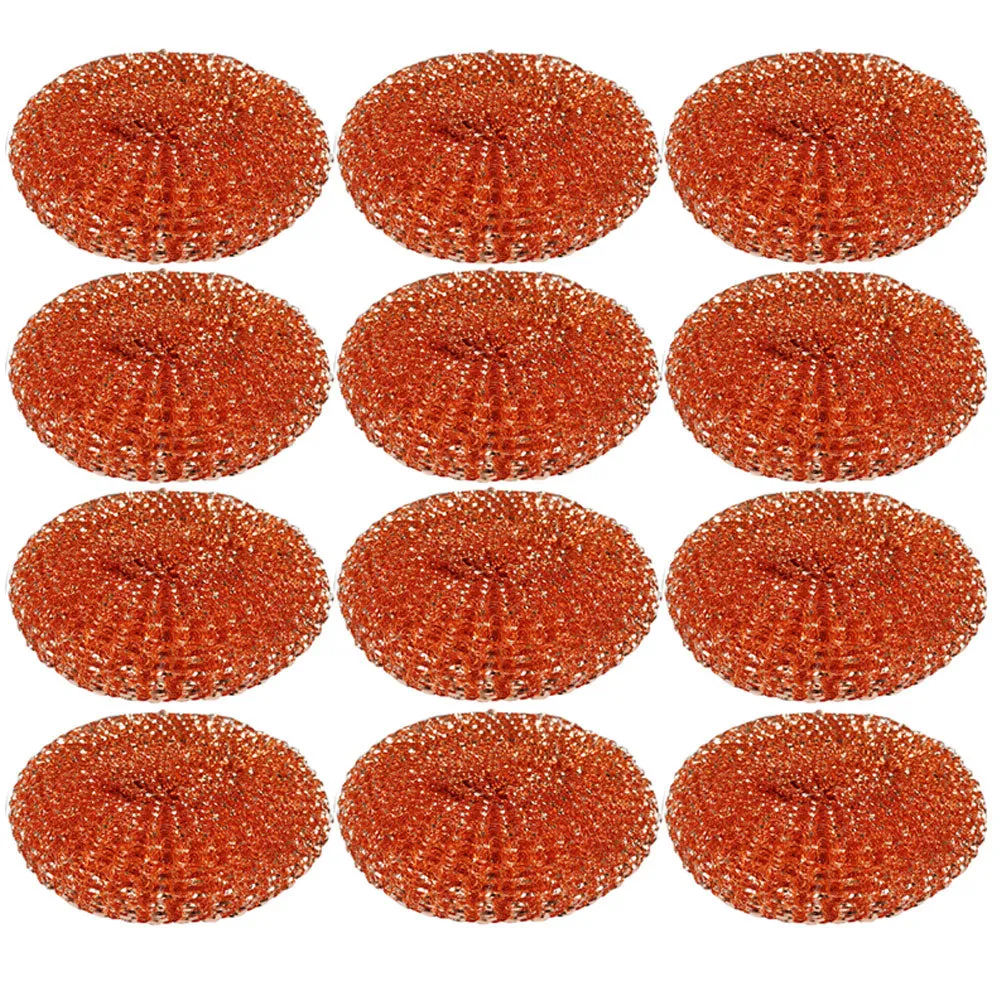 12 X 100% Copper Scouring Pads Scrubber Scourer Wire Steel Scrub Kitchen Cleaner