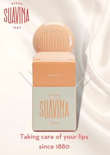 DERMO SUAVINA 1880 Lip Balm Moisturizer for Cracked and Dry Lips with Natural Ingredients Lip Care for Cold and Hot Weather Pack of 1(Citrus 0.3oz)
