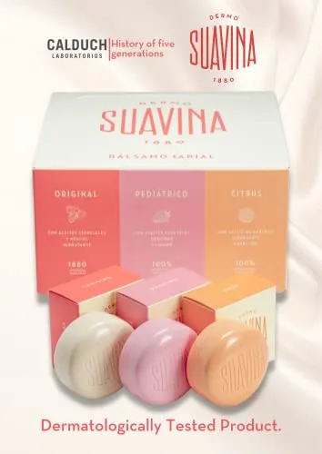 DERMO SUAVINA 1880 Lip Balm Moisturizer for Cracked and Dry Lips with Natural Ingredients Lip Care for Cold and Hot Weather Pack of 1(Citrus 0.3oz)