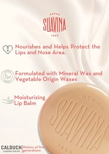 DERMO SUAVINA 1880 Lip Balm Moisturizer for Cracked and Dry Lips with Natural Ingredients Lip Care for Cold and Hot Weather Pack of 1(Citrus 0.3oz)