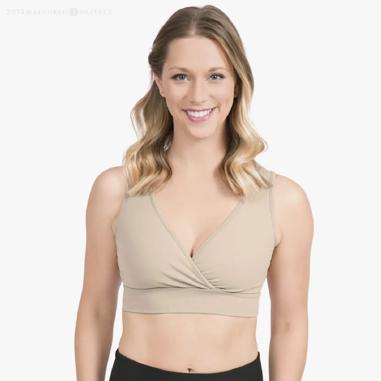 Extra Soft Organic Cotton Wireless Nursing & Maternity Bra - Beige by Kindred Bravely