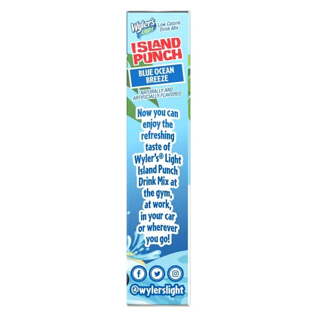 Island Punch Blue Ocean Breeze Zero-Sugar Singles To Go Drink Mix