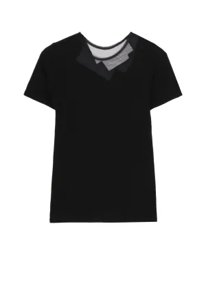 KANADE DIAGONAL GAUZE ZIGZAG PANEL SHORT SLV T