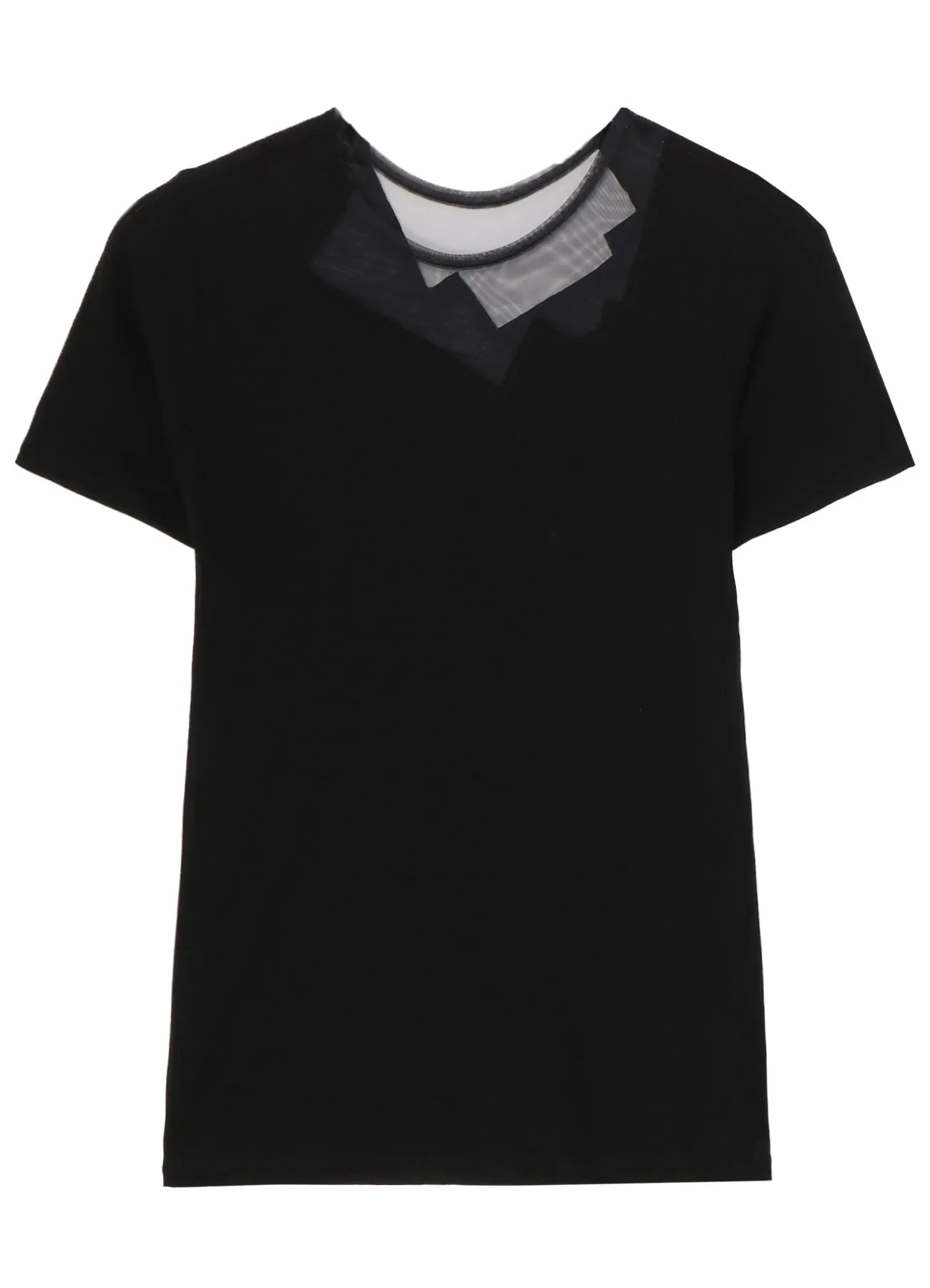 KANADE DIAGONAL GAUZE ZIGZAG PANEL SHORT SLV T