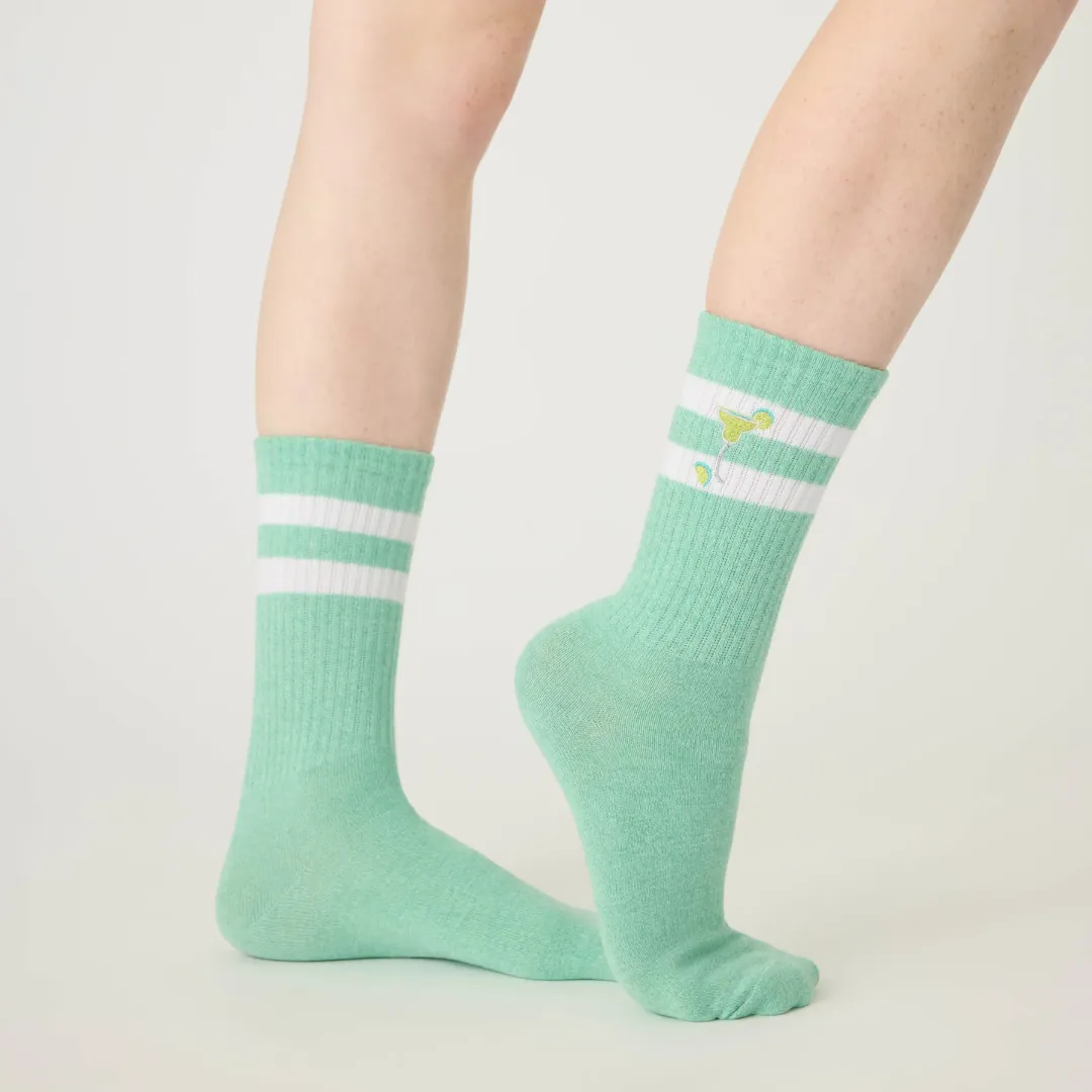 Limes & Sunshine Rib Crew Sock (Green)