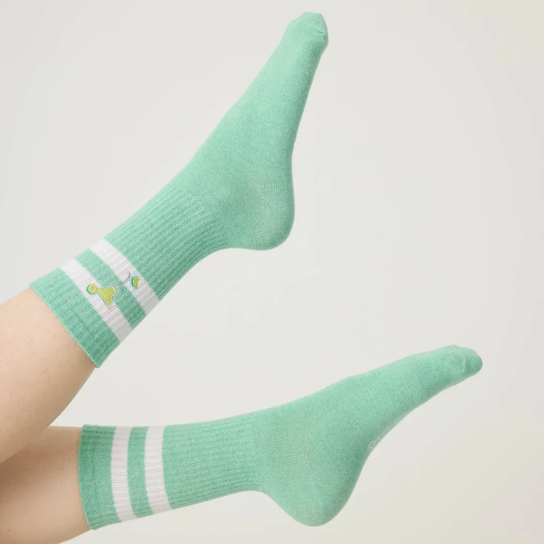 Limes & Sunshine Rib Crew Sock (Green)