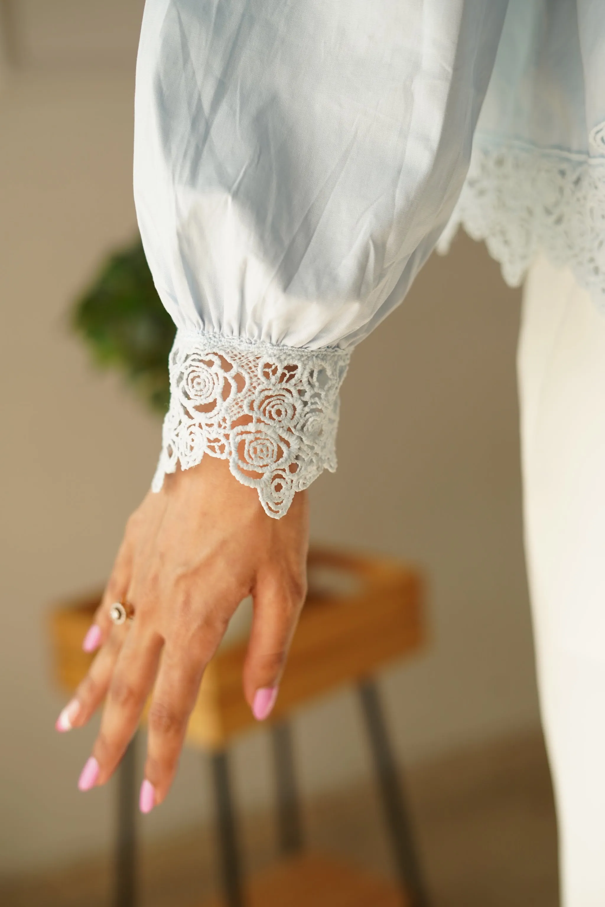 Powder Blue Lace Shirt