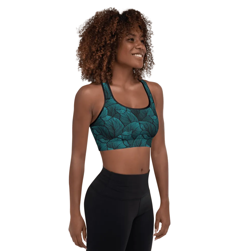 Tropical leaves sports bra - Gentle leaves sports bra for lovers of tropical vibes
