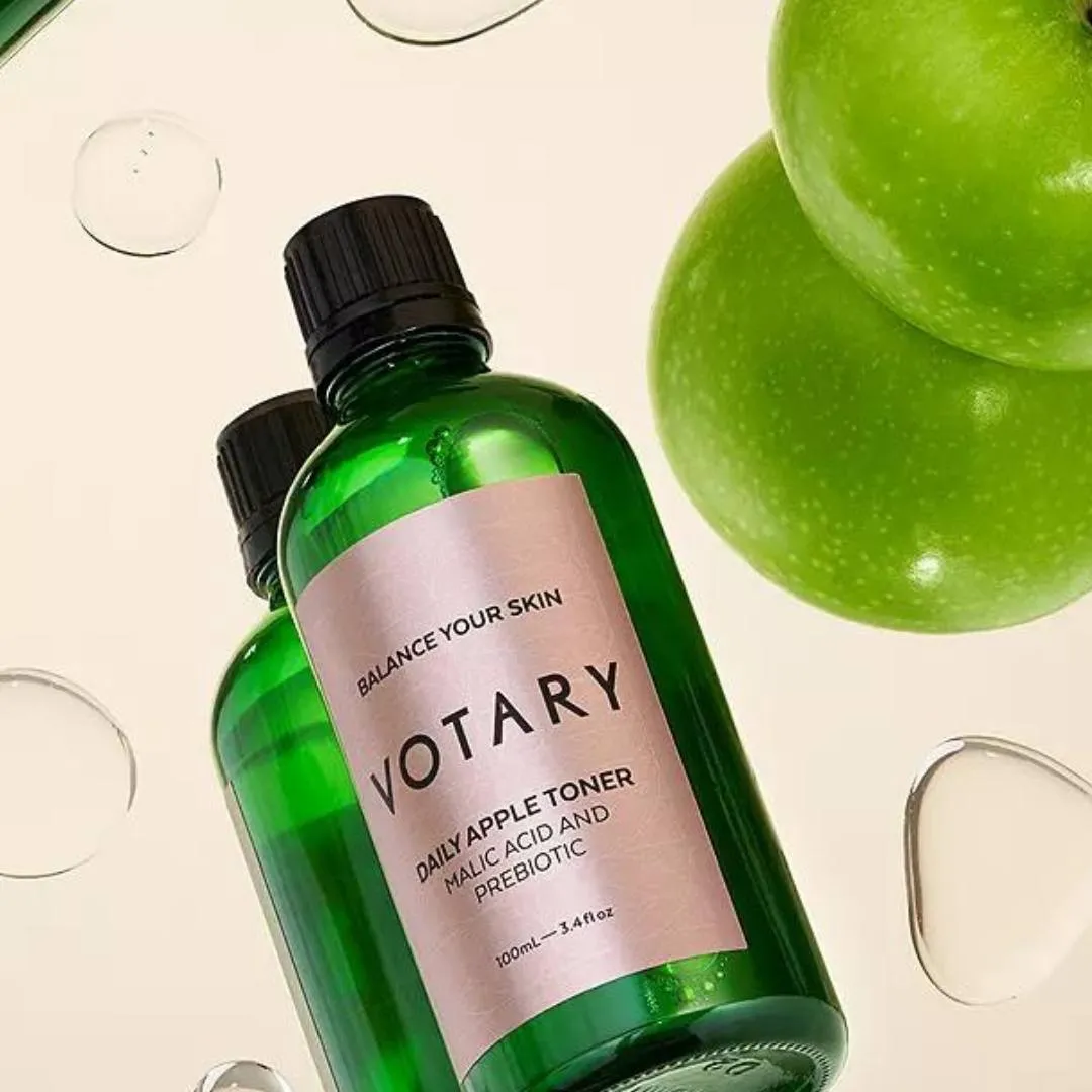 Votary Daily Apple Toner, AHAs - Malic Acid and Prebiotic Toner Mini, 30ml